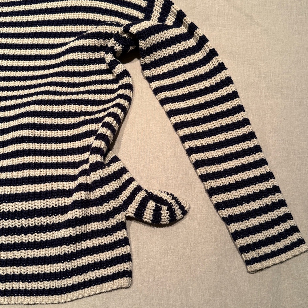 Lauren Ralph Lauren | Classic Striped Boatneck | Navy & Cream - Picture 7 of 9